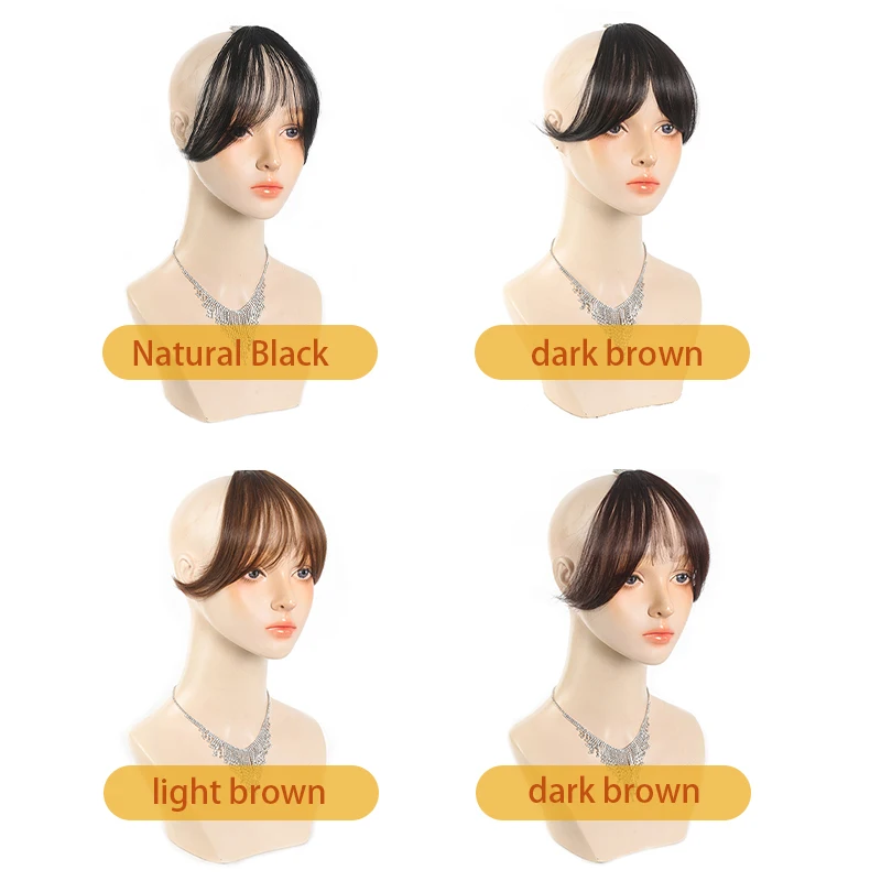 Women's synthetic hair bangs for ehead wig natural octagonal bangs 8-inch black brown suitable for daily wear