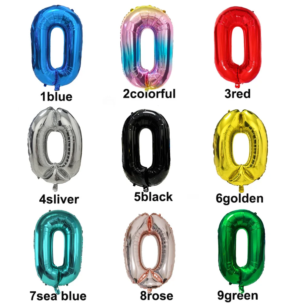 Celebratory Number 0 Jumbo Balloons - Multicolor 32-Inch Party Decor