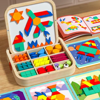 288pcs Wooden Magnetic Geometric Puzzle Set 1