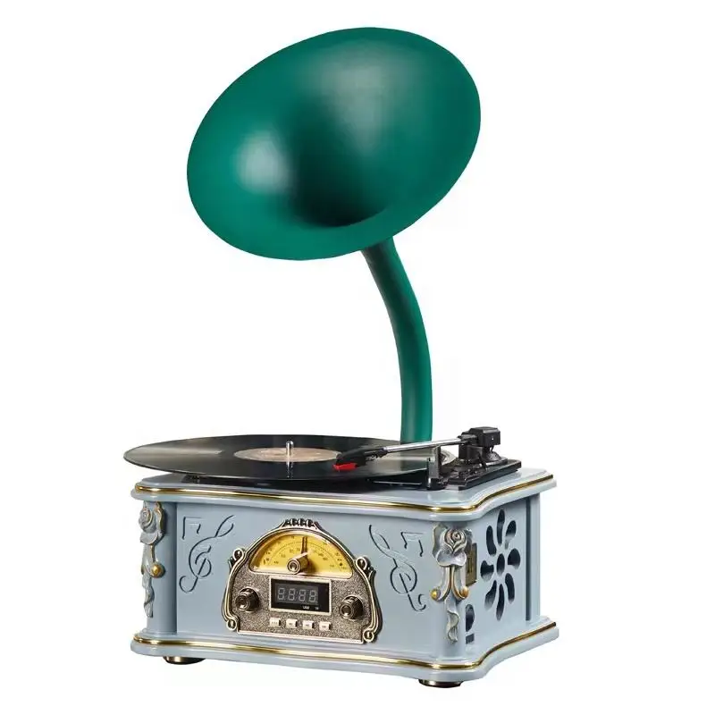 

Retro Turntable Vinyl Player Online Wood Vintage Phonograph Wireless Bluetooth4.0 Speaker Vintage Gramophone Record Player