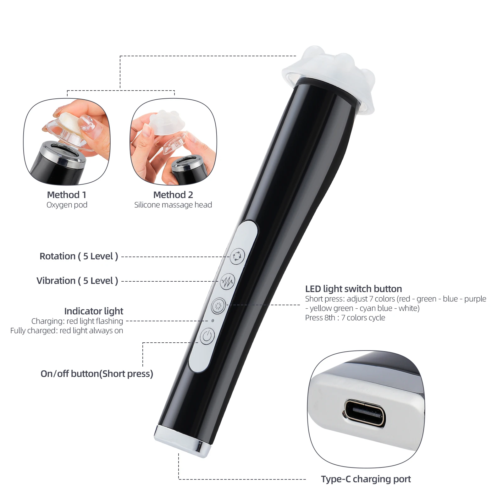 Oxygen Bubble Pen CO2 Oxygen Portable Facial Machine CO2 Gel Facial Skin Care Device Facial SPA CO2 Bubble Oxygen Beauty Machine 4