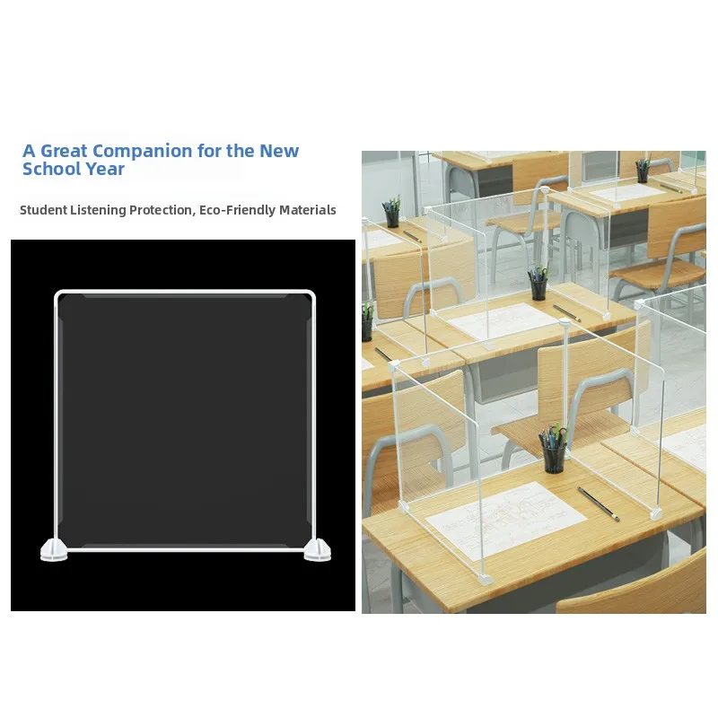 School Dining Table Protection Partition Three-Sided Isolation Board Transparent Splash-Proof Desk Dividers for Students - 3