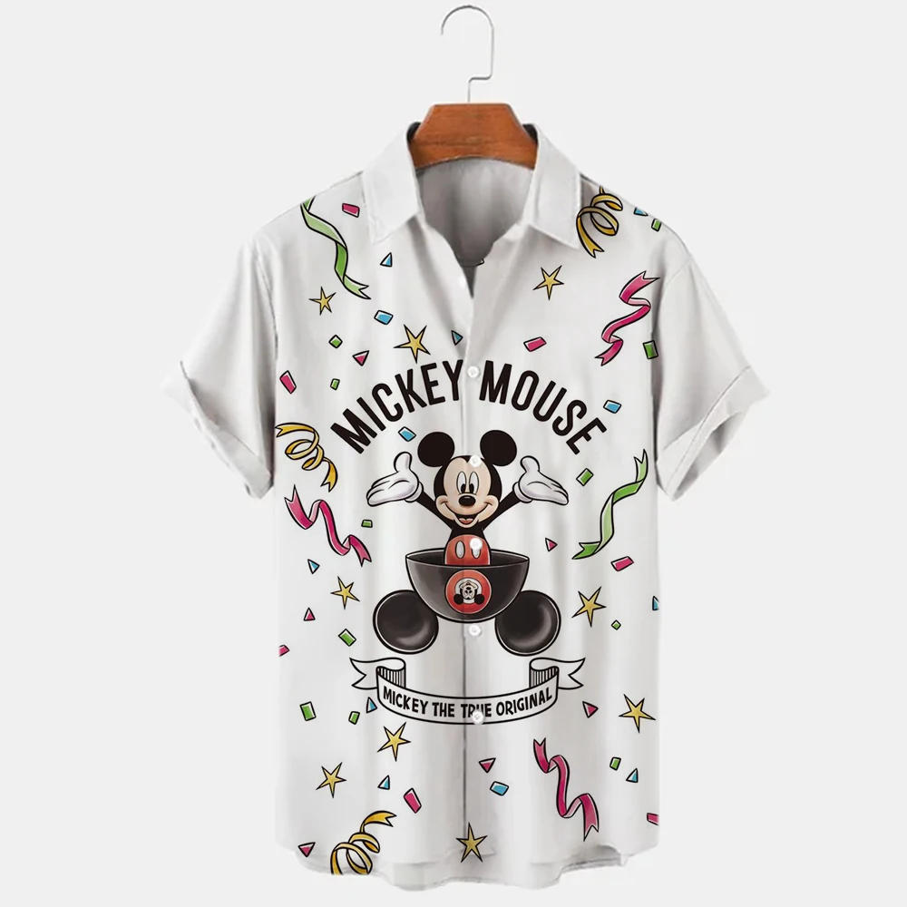 

Disney 2023 Men's Fashion Cartoon Snow White Mickey Mouse Harajuku Summer Top Men's Lapel Top