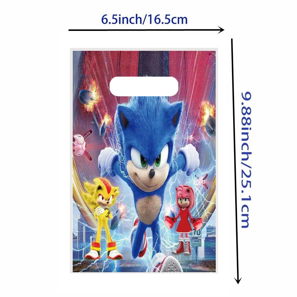 Bolsa de regalo de Sonic, bolsas de regalo de erizo de anime, bolso de mano de Sonic de dibujos animados, bolsas de regalo de fiesta Kawaii, lindos regalos de cumpleaños para niños, decoración popular