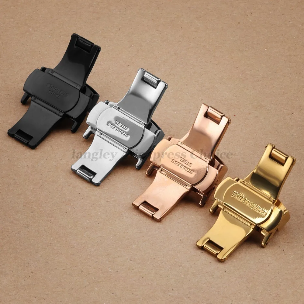 Stainless Steel Butterfly Deployment Buckle with Tool - Adjustable Watch Band Clasp Replacement