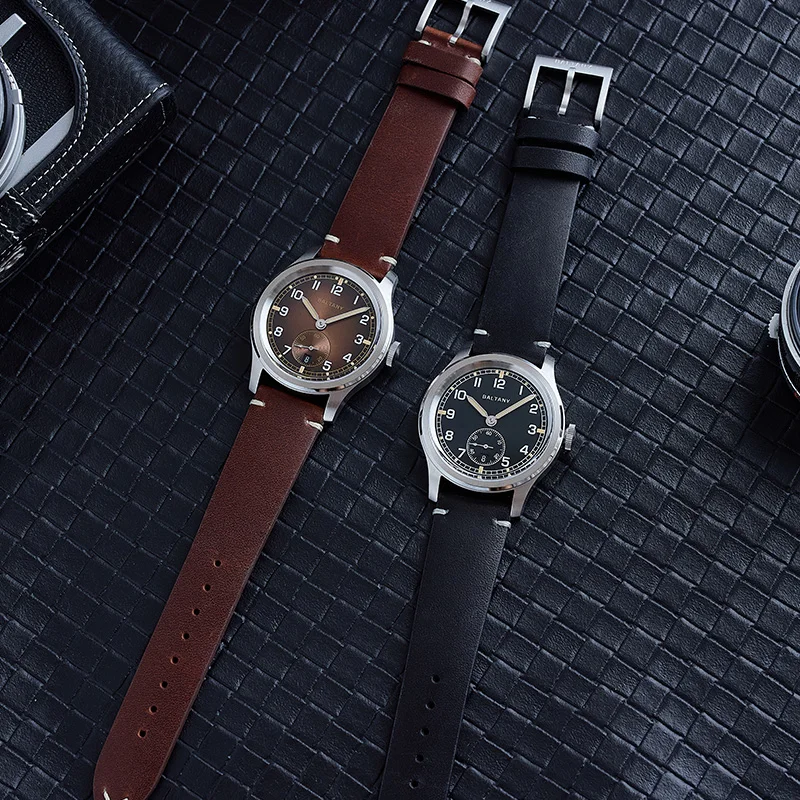 Baltany Retro WW2 Military Wristwatch S2081 Gradual BrownDial