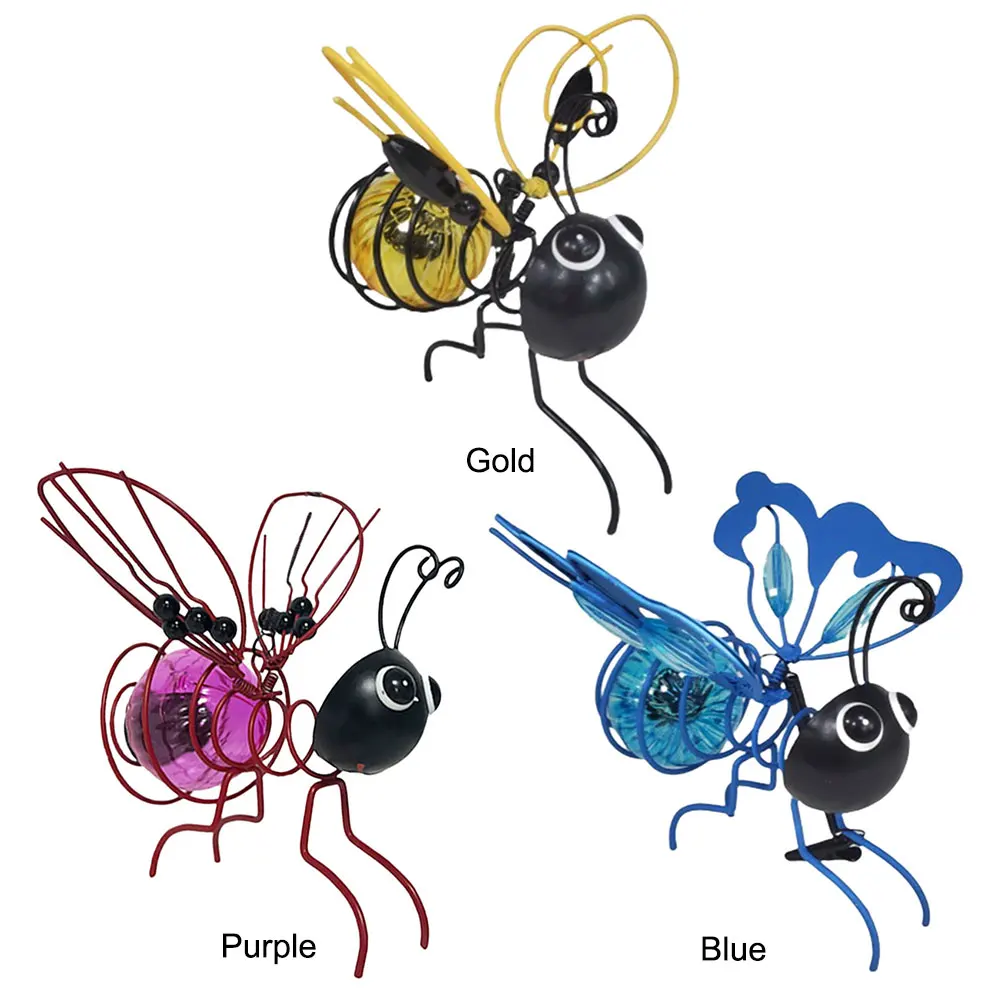 Hanging Bee Solar Garden Lights Decor Outdoor Hanging Lights Outdoor Bee Solar Light Decor Outside Yard Garden
