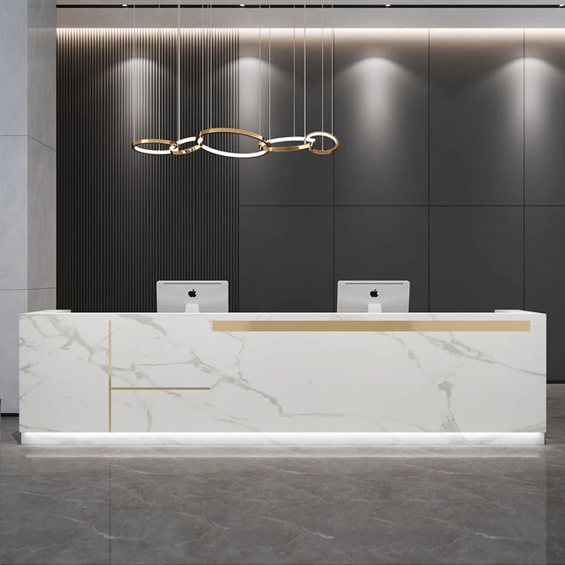 Podio Reception Di Lusso Front Office Store Mobile Shop Counter Table Reception Scrivanie Cassiere Scrivania Uficio Furniture