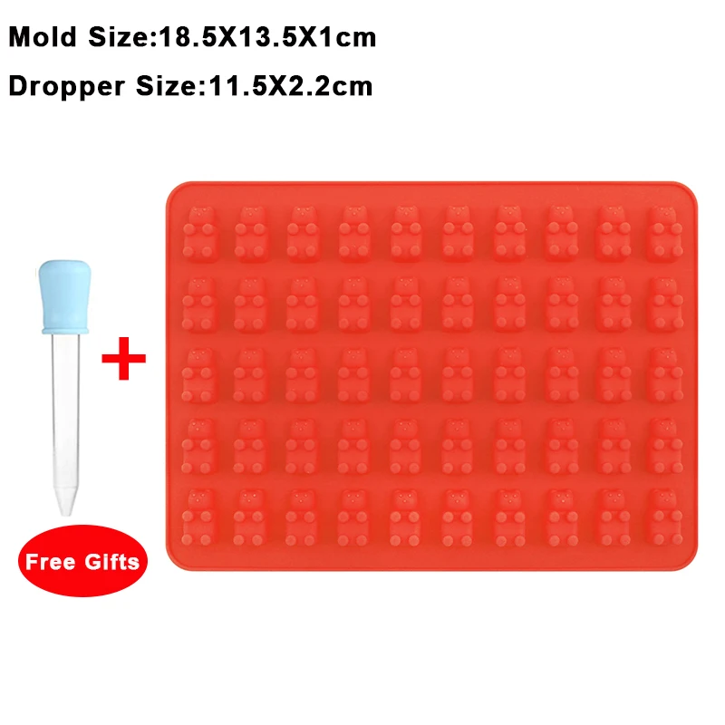 Silicone Gummy Bear Candy Mold with Dropper - DIY Chocolate and Fondant Decorating Tool