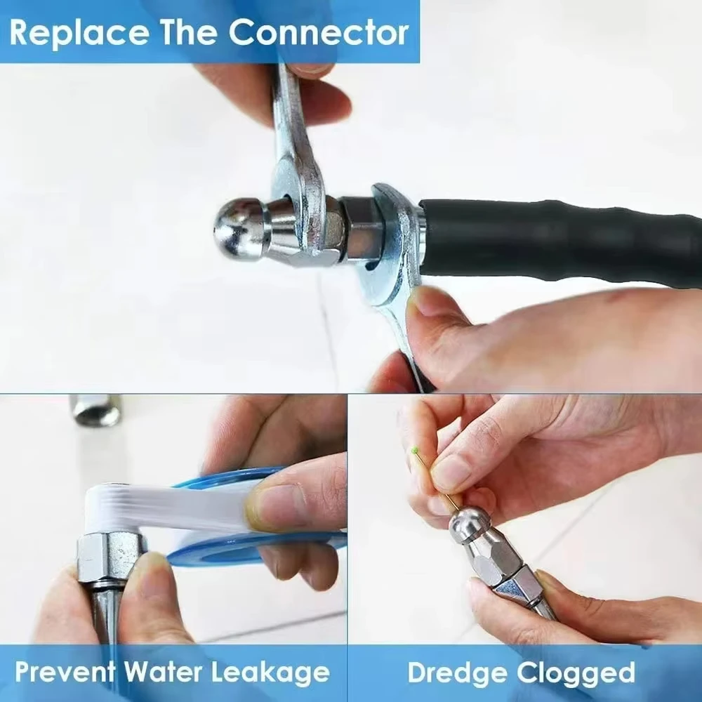 Sewer Drain Water Cleaning Hose Pipe Cleaner for Karcher K2-K7 High Pressure Washer Rotating Sewer Jetting Nozzle 5