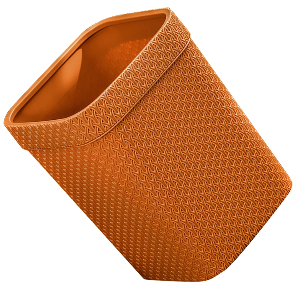 

Rattan-like Trash Can Imitation Home Office Wicker Storage Basket Wooden Farmhouse Waste Pp Car Garbage
