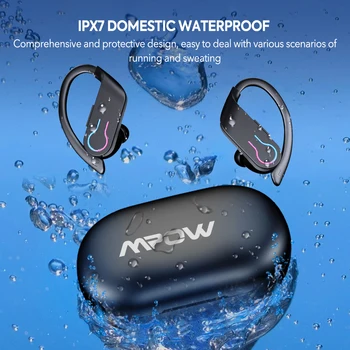 Mpow Q63 Bluetooth 5.3 Earphones Sports Headset Wireless In-Ear 200H Standby Time IPX7 Waterproof HiFi Stereo Gaming Earbuds 4
