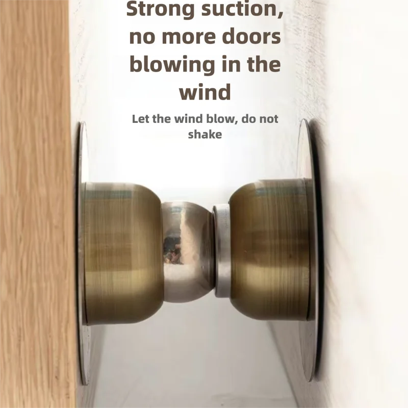 ตัวกันประตูแม่เหล็กสแตนเลสสีเงิน แบบไม่มีเสียง สำหรับห้องนอนและห้องน้ำ 1