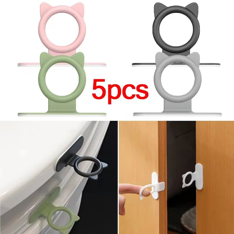 Toilet Seat Lifters Multifunction Silicone Self-Adhesive Cabinet Door Handle Avoid Touching Toilet Lid Handle Wc Accessories toilet seat lifters toilet lid opener toilet handle