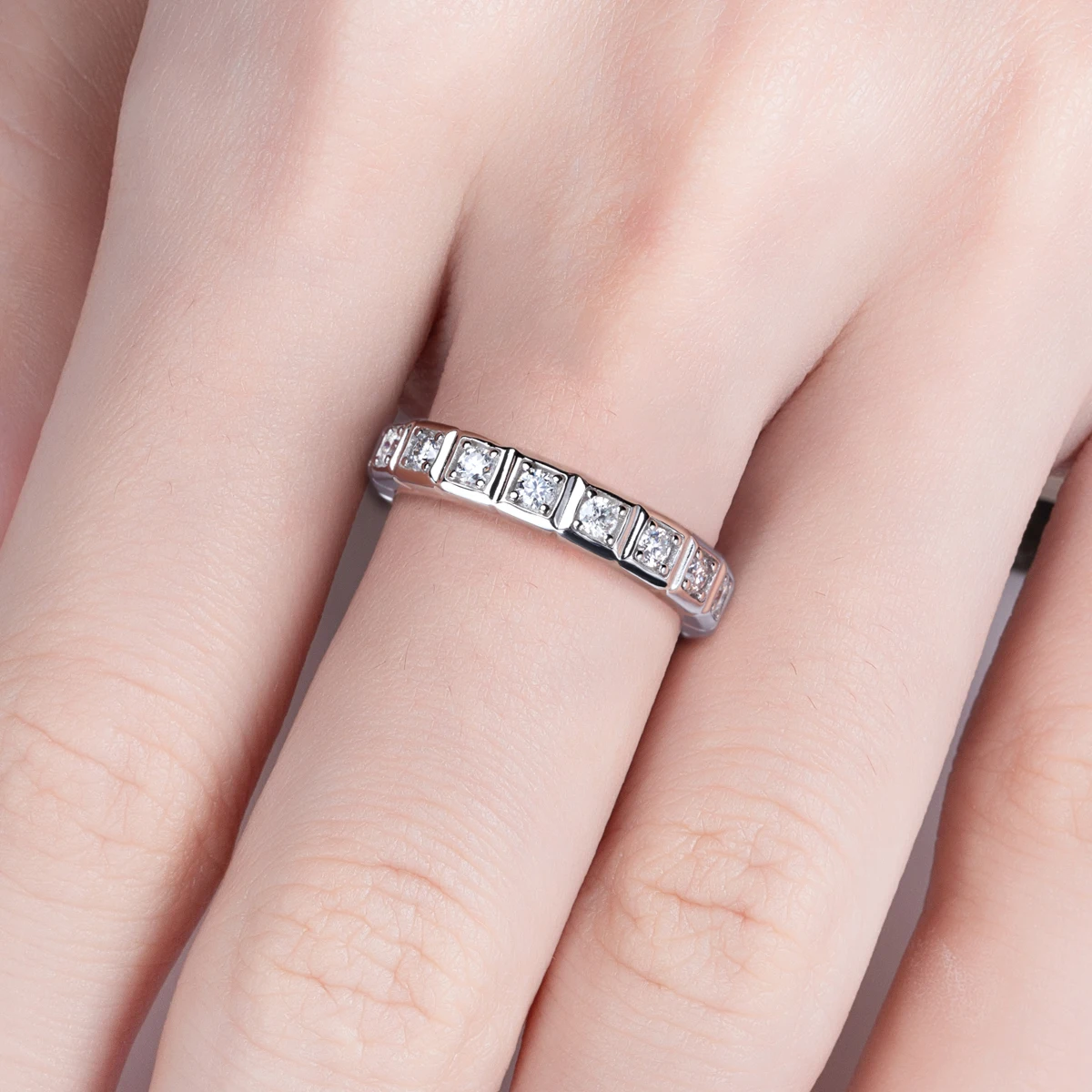 Wedding Band Princess Eternity Band Ring 925 Sterling Silver