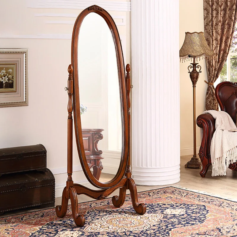 AmericansolidwooddressingmirrorEuropeanfullbodymirrorrotatablefloormirrorhousehold