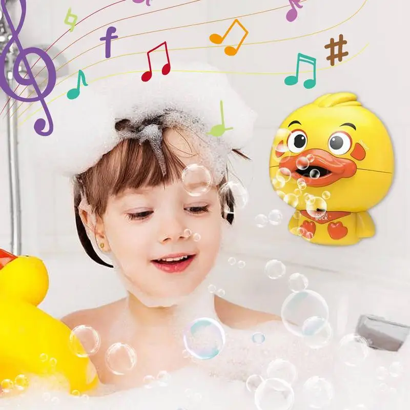 Bubble duck Baby Bath Toy Battery Operated Bath Bubbles with soft music for kids creative Bath bubble Machine birthday gifts 5