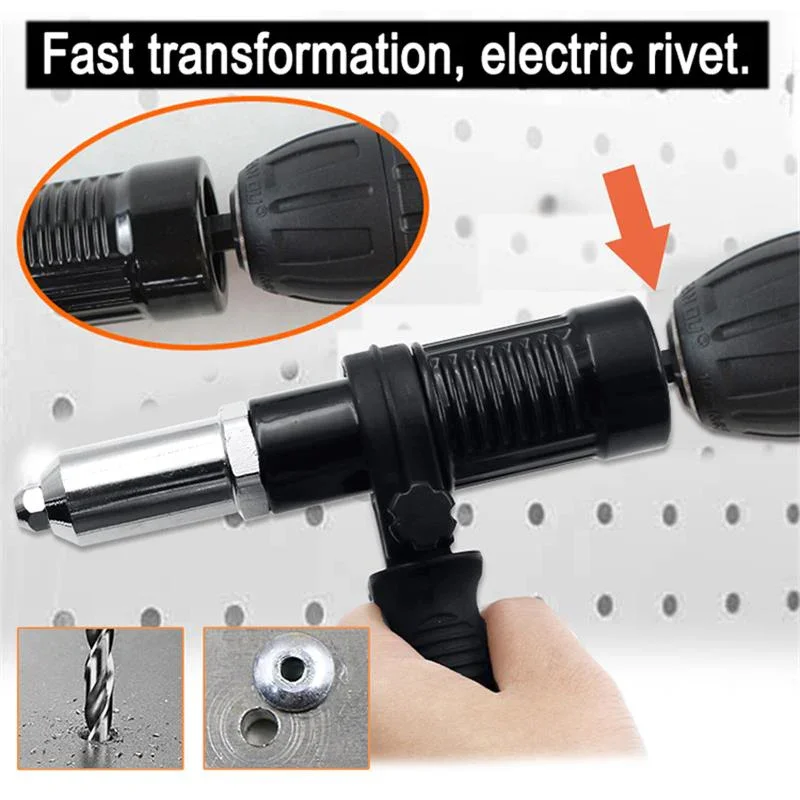 Electric Rivet Gun Drill Adapter Multifunction Rivet Nut Gun Drill Adapter Cordless Riveting Tool Insert Nut Pull Tools