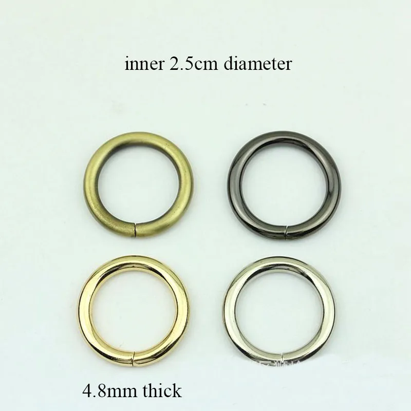 20Pcs Unwelded O Ring Metal Round Circle 25mm for Clothing Handbag Decoration Button Hardware Leather Crafts Accessories 5 sets silver tone oval metal turn locks twist switch clasps buckles diy women s handbag changement crafts hardware 35x32x20mm