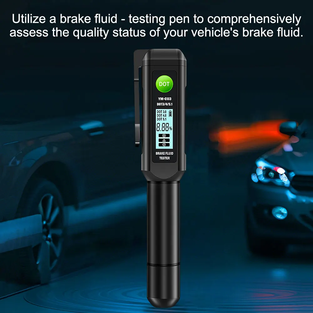 Digital Brake Fluid Tester DOT3 DOT4 DOT5.1 Auto Car Oil Water Content Detector High Accuracy Brake Oil
