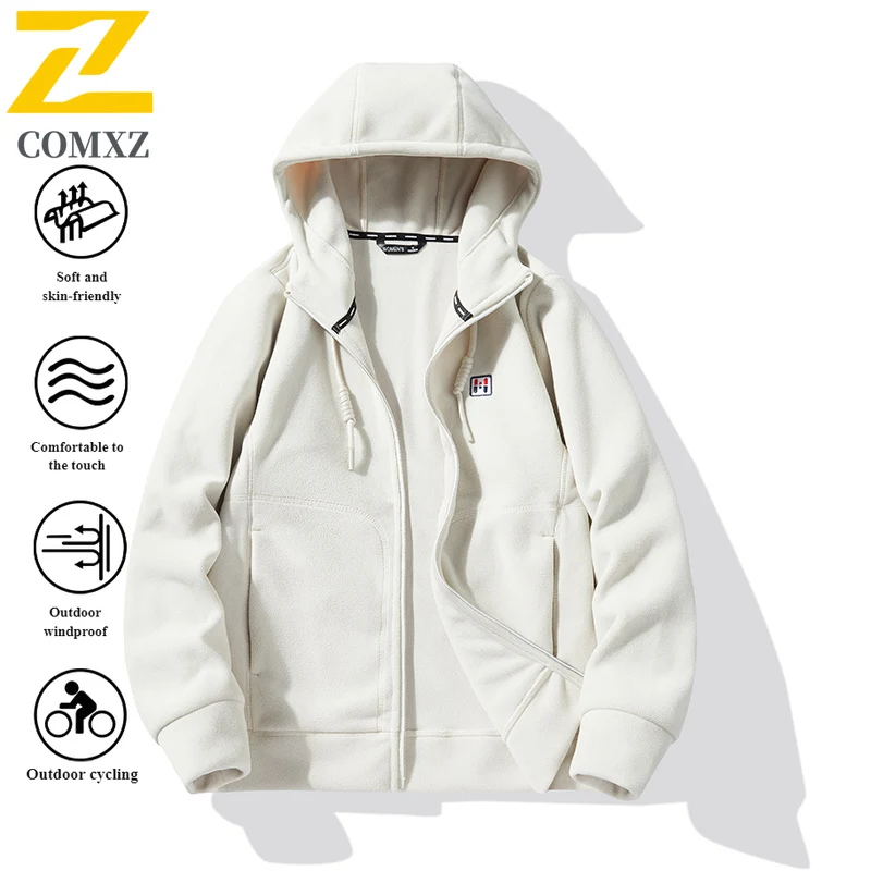 EiAO Unisex Softshell Jacket Winter  Lined Oversize Hooded Coat Waterproof Windproof Outdoor Wear for Hiking Camping Fishing