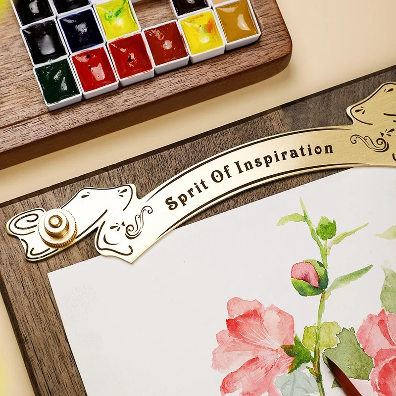 Tavolo da disegno in legno massello studenti d'arte Clip da cavalletto speciale Clip da Menu in ottone Retro Sketch Display Board portacarte per appunti - immagine 3