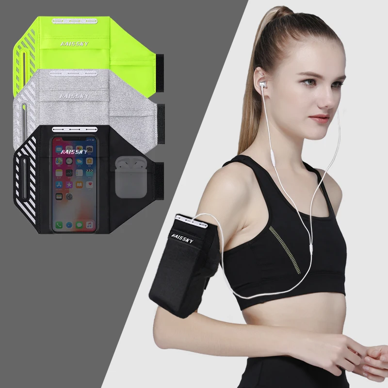 HAISSKY Slevee Outdoor Sports Running Bag Universal Men Women Belt Elastic GYM Workout On Hand Phone Cards Keys Storage Pouch 6
