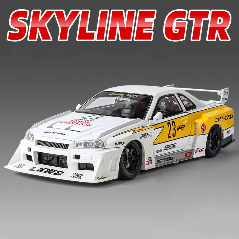 ミニカー 1/43 Nissan Silvia S15 & skyline ER34 1:24 Nissan Silvia S15 Skyline GTR ER34 LBWK Alloy Modified