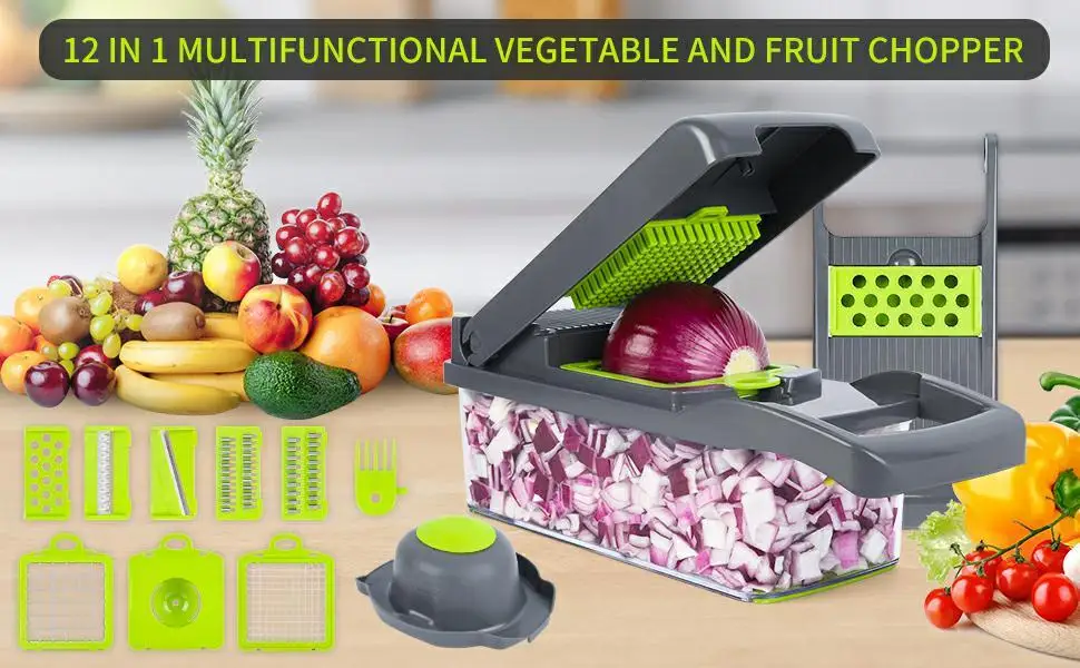 Description Picture 2 of itemMulti-functional Vegetable Chopper Slicer with Container Dicing Shredding For the Kitchen Food Chopper