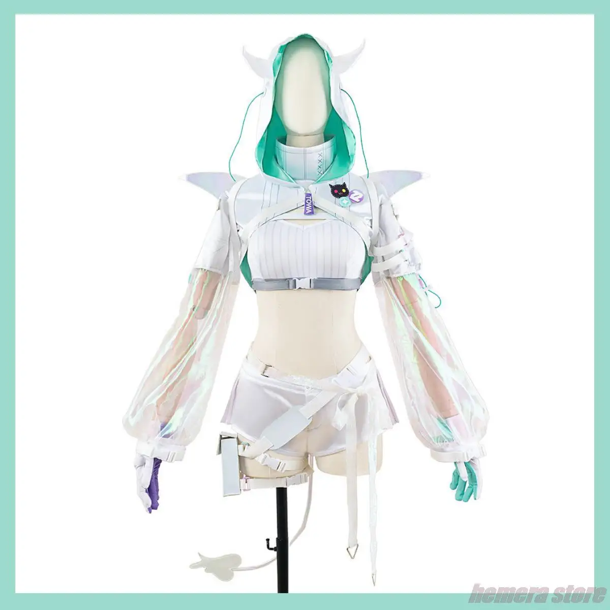 

2023 Vtuber Tokoyami Towa Cosplay Costume Hololive Virtual YouTuber Anime Wig Uniform Coat Woman Sexy Kawaii Party Carnival Suit