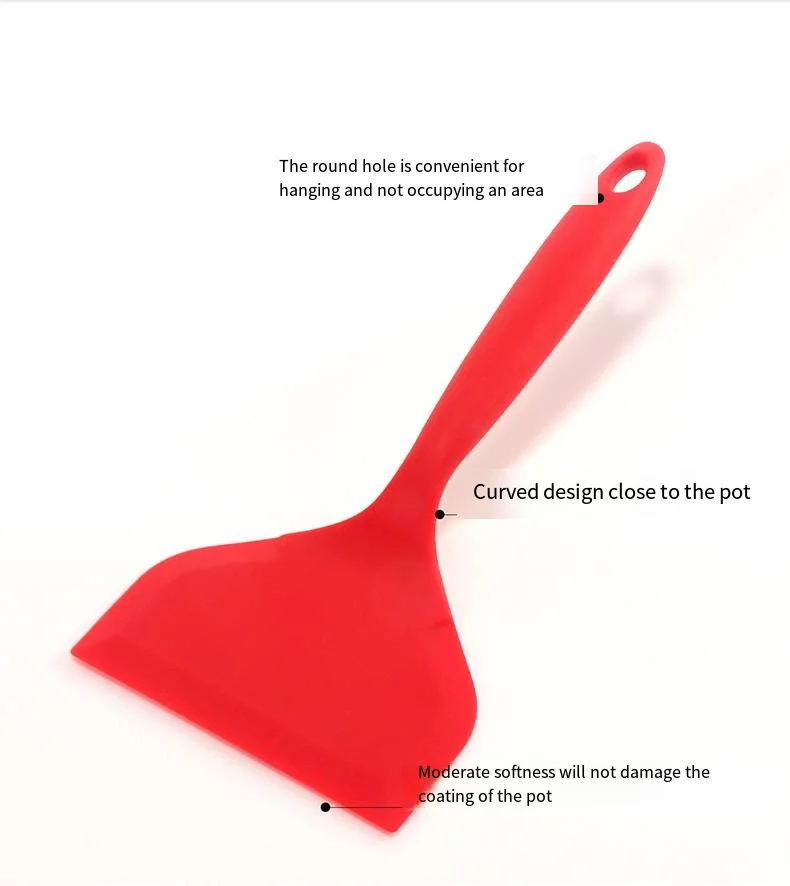 Description Picture 6 of itemSilicone Kitchen Ware Cooking Utensils Spatula Beef Meat Egg Kitchen Scraper Wide Pizza Cooking Tools Shovel Non-stick Spatula