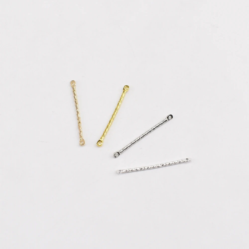 50Pcs/lot 15-30mm Double Eye Spiral Connector Headpins Embossing Thread Beading Head Pins For Jewelry Making Supplies