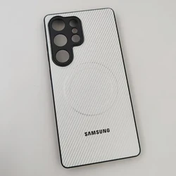 Carbon Fiber Magnetic Magsafe - Compatible Case - Wireless Charging Bumper Cover - Galaxy S26+ (White)