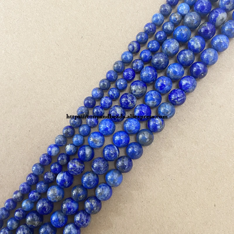 

Natural Stone Semi-precious AA Afghanistan Lapis Lazuli Round Loose Beads 15" Strand 4 6 8 10 12mm For Jewelry Making