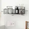 Black Wall-Mounted Bathroom Shelf Shower Shampoo Rack Kitchen Condiment Storage Basket Toilet Soap Holder Bathroom Organizer 6