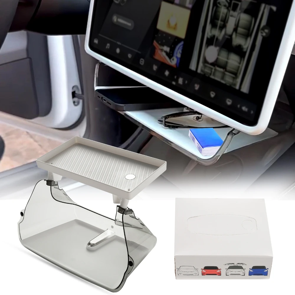 

For Tesla Model 3/Y Center Console Organizer with Under Screen Storage Box Anti-Slip Liner Behind Screen Storage Magnetic tray