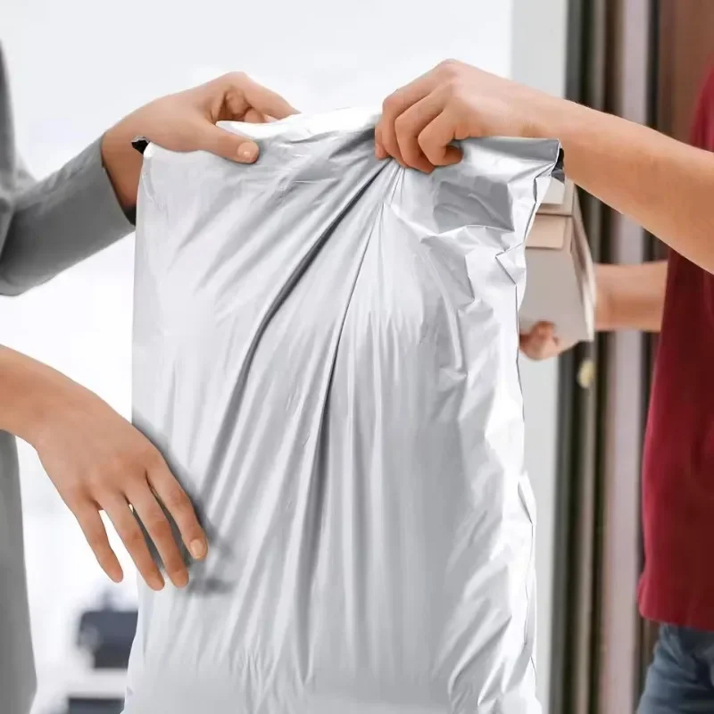 Self Adhesive Sealing Courier Bag Shipping Envelope Bags Plastic Express Envelope Storage Bags Grey White Color Mailing Bags