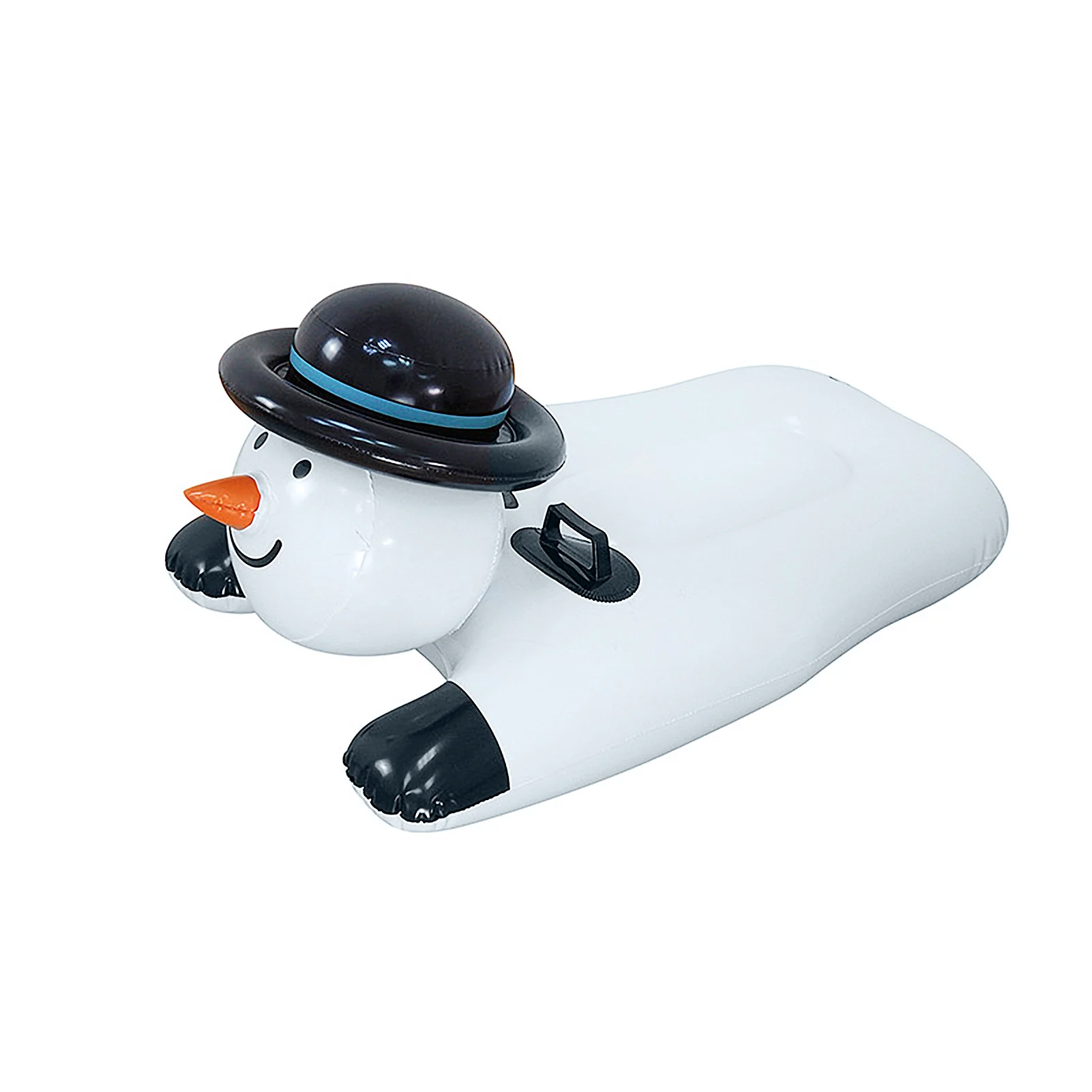 Winter Snowman Snow Tube Inflatable Snow Sled Double Handles PVC Cold Wear-resistant Material Inflatable Ski Board for Kids