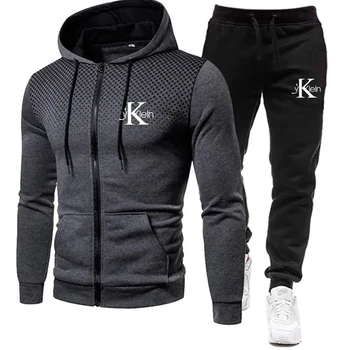Survêtement de sport pour homme, sweat à capuche, vêtements de fitness, ensemble de course, jogging sportif, sports d'hiver imbibés, nouvelle mode