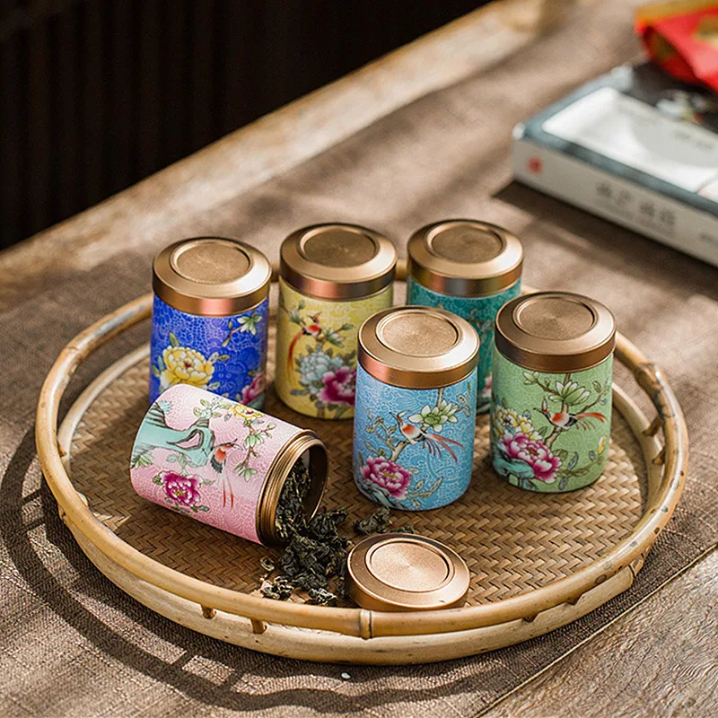 Pastel Ceramics Tea Caddy Storage Jar Box
