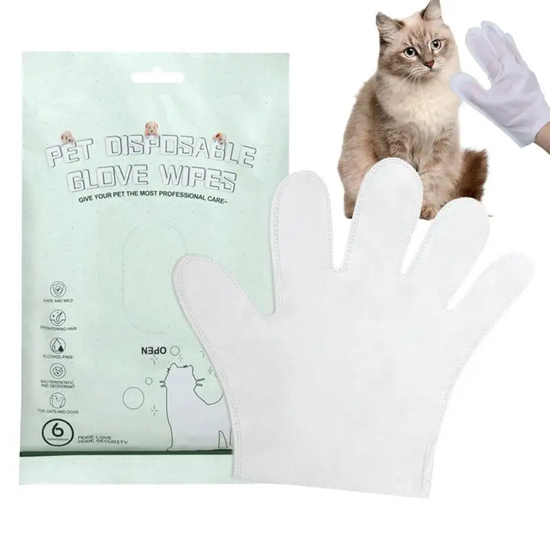 

Dog Body Wipes No Rinse Washing Gloves Grooming Pet Gloves Gentle Deodorizing Wipes for Cat Cleaning Fur Paws Cleaning Supplies