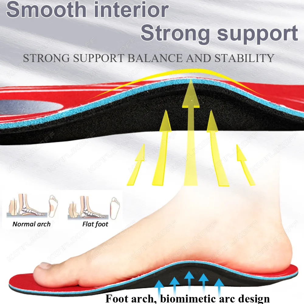 New Orthopedic Insoles Orthotics Flat Foot Health Sole Pad Insert Arch Support Pad For Plantar Fasciitis Feet Care Insoles