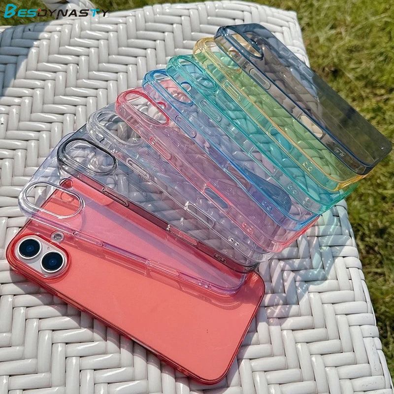 Luxury Crystal Candy Color Transparent Shockproof Case with Clear Back Cover