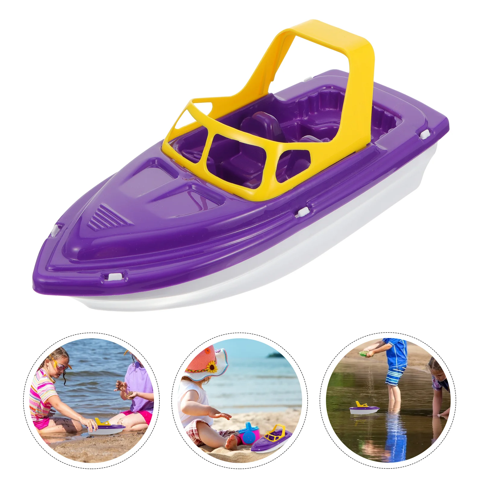 

Kids Beach Toys Speedboat Race Baby Shower Plastic Set Taking Plaything Purple Bath Sailing Toddler