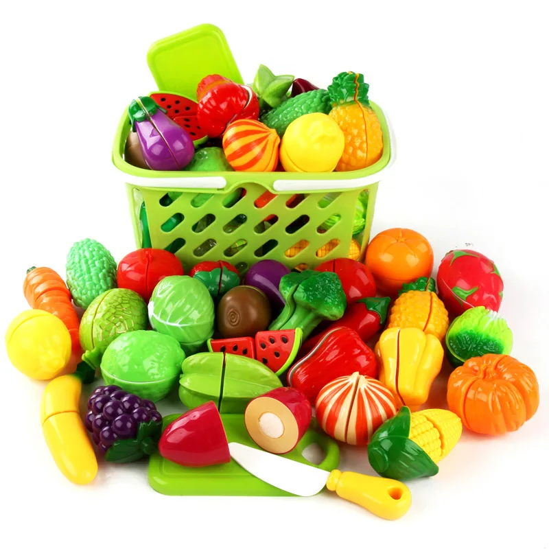 Kids Cutting Fruit Vegetable Toy Play Set Kitchen Food Accessory Obst Spielzeug 
