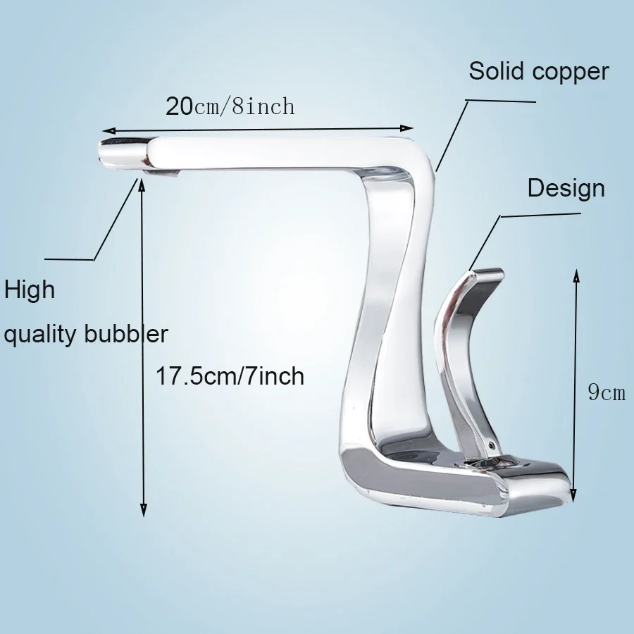 

Смеситель для раковины Vidric myquality fe, креативный дизайн, хромированный/черный, настенный кран для ванной комнаты холодной и горячей воды