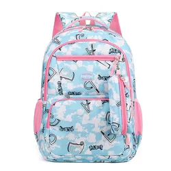 Trendy Korean - Style Backpack with Pencil Case for Elementary School Girls (Blue)