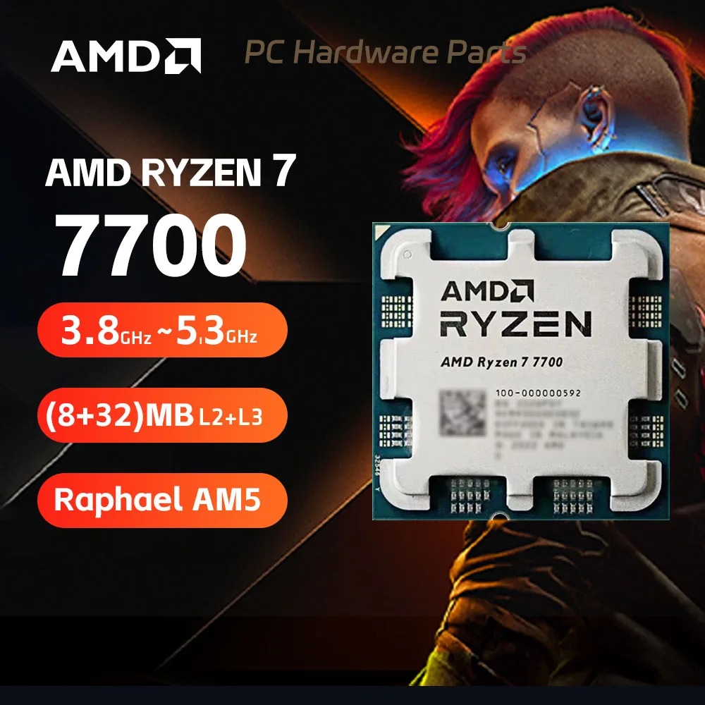 New AMD Ryzen 7 7700 CPU 5.3 GHz 8-Core 16-Thread AM5