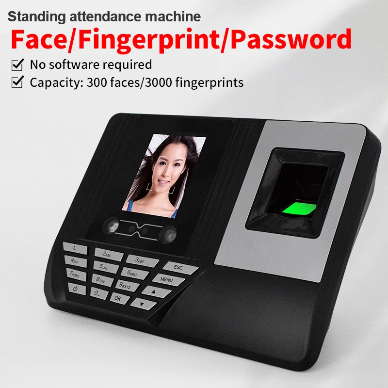 Intelligent attendance machine face and facial fingerprint recognition attendance machine U disk output without software Time Cl