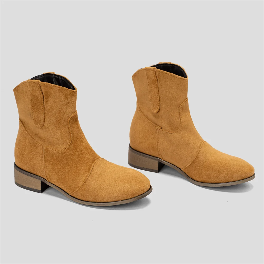 

Winter Boots for Women 2022 Winter Low Heels Plus Size 40-43 Casual Shoes Faux Suede Female Low Women's Boots Free Shipping